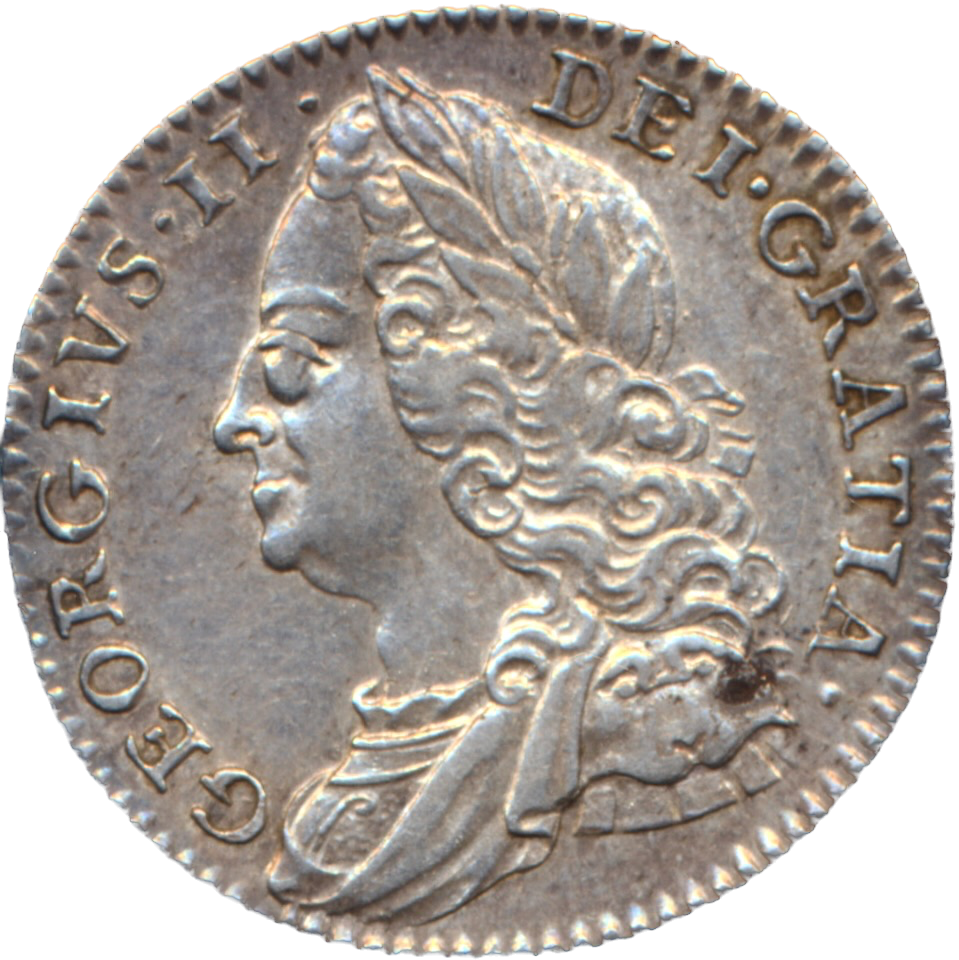 1758 Sixpence Old head Plain in angles S3711 ESC 1763 NEF/EF