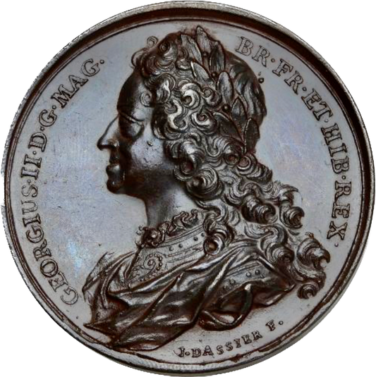 1760 Death of George II 41mm bronze medal by Dassier E 681 MI 714/454 EF
