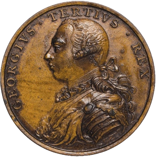 1761  Coronation copper medal E692 BHM 30 Rare EF