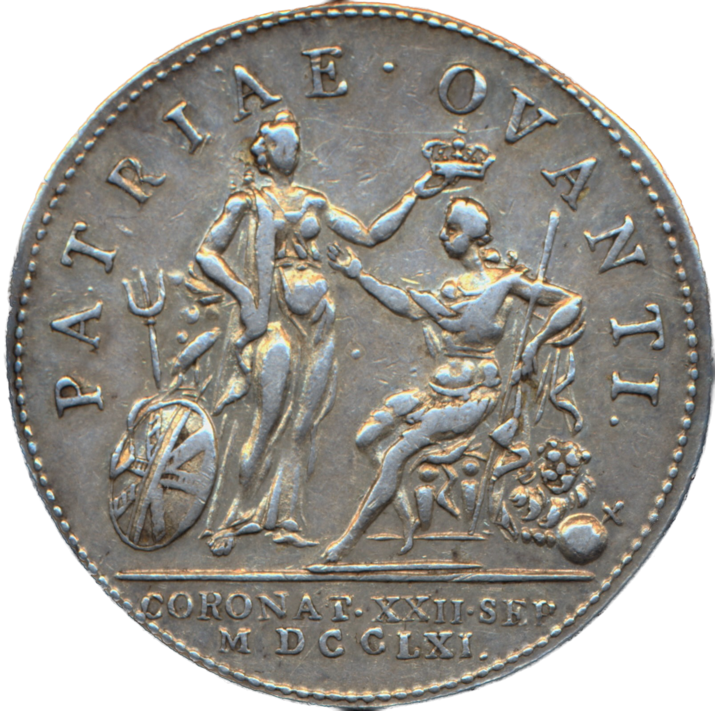 1761 Coronation silver medal E694 BHM 23 VF