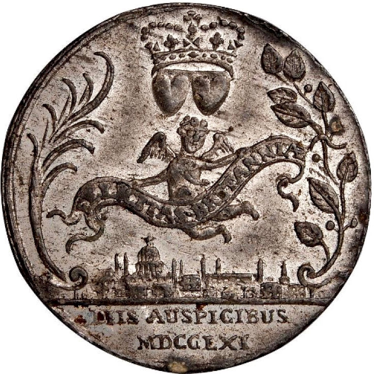 1761 Marriage of George III and Queen Charlotte White metal E691 BHM 17 GEF