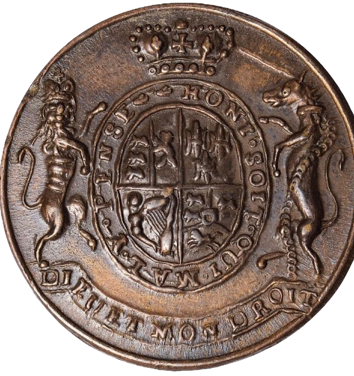 1761 Coronation copper medal BHM 40 NEF