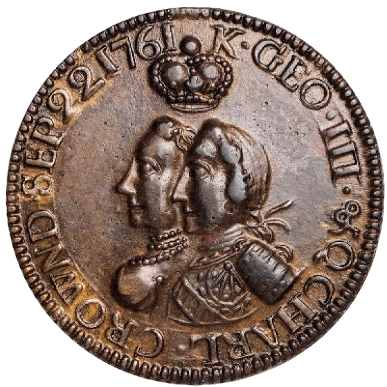 1761 Coronation copper medal BHM 51 NEF