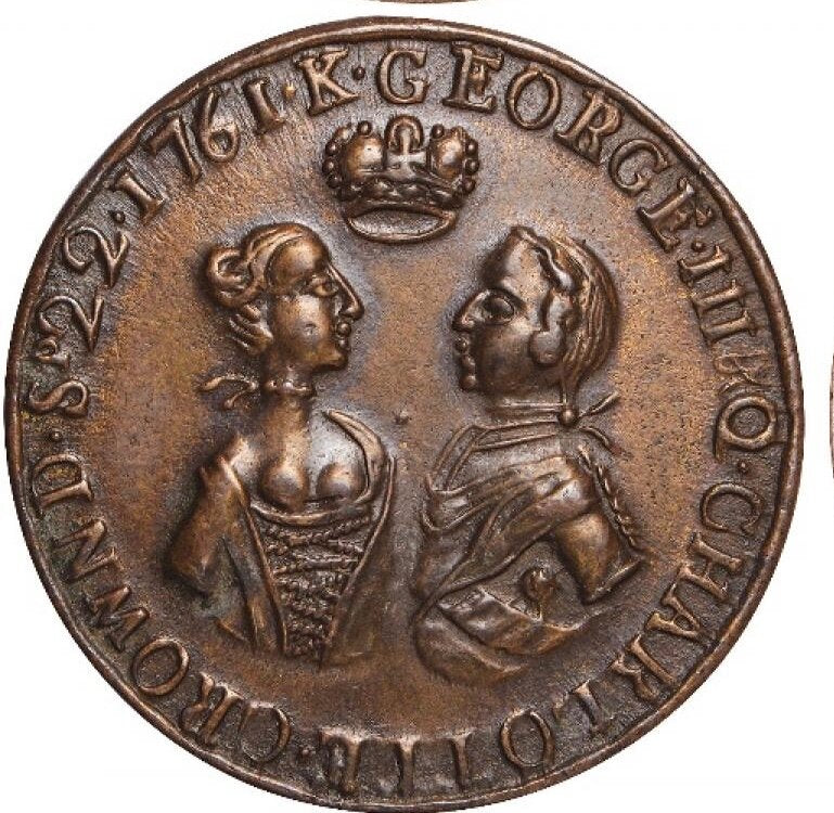 1761 Coronation copper medal BHM 40 NEF