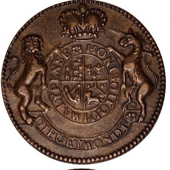 1761 Coronation copper medal BHM 51 NEF