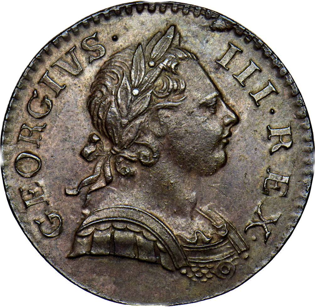 1770 Halfpenny S3774 BMC 893 AUNC