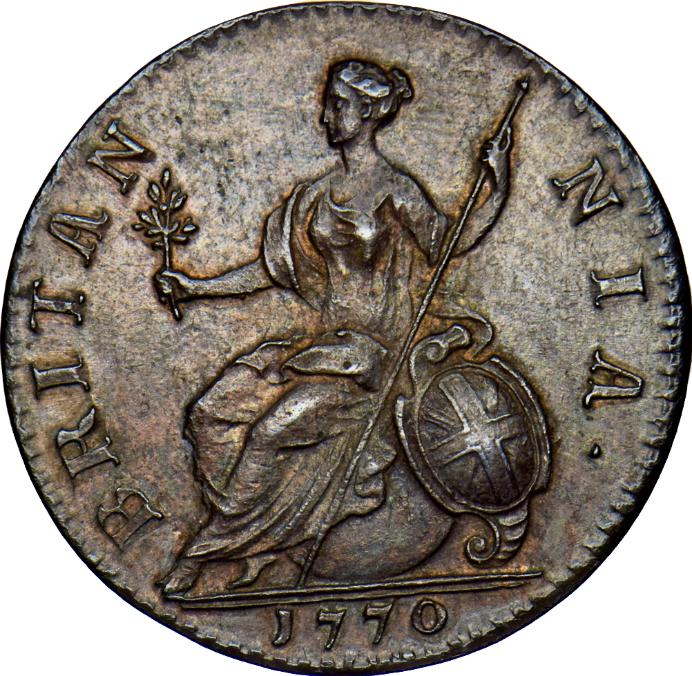 1770 Halfpenny S3774 BMC 893 AUNC