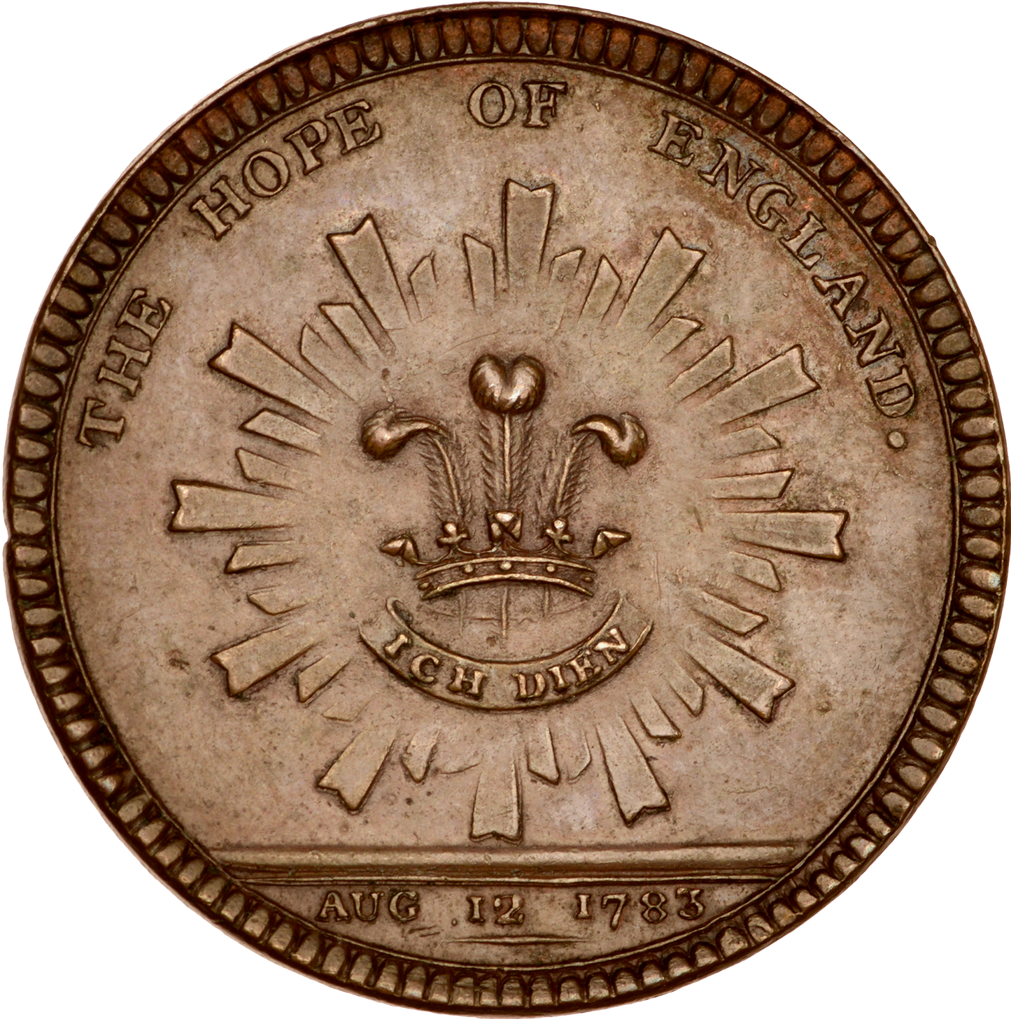 1783 Majority of Prince of Wales bronze medal BHM 250 Rare