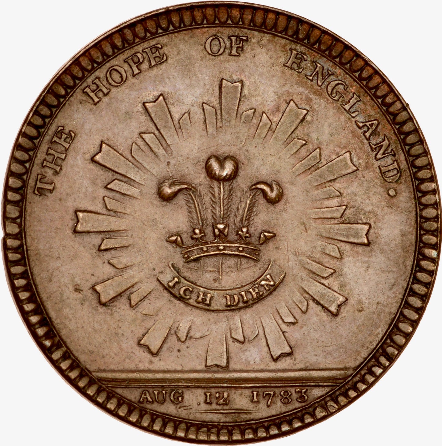 1783 Majority of Prince of Wales bronze medal BHM 250 Rare