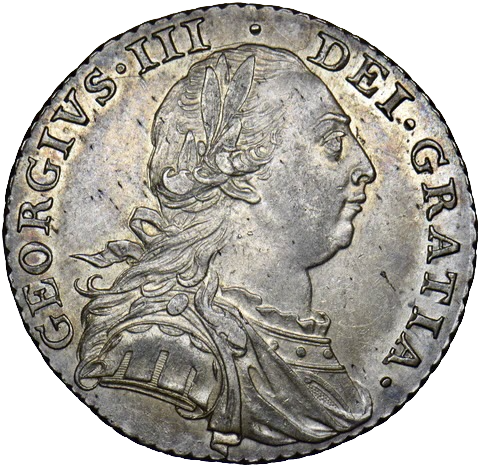 1787 Shilling No semee of hearts S3743 ESC 2125 GEF