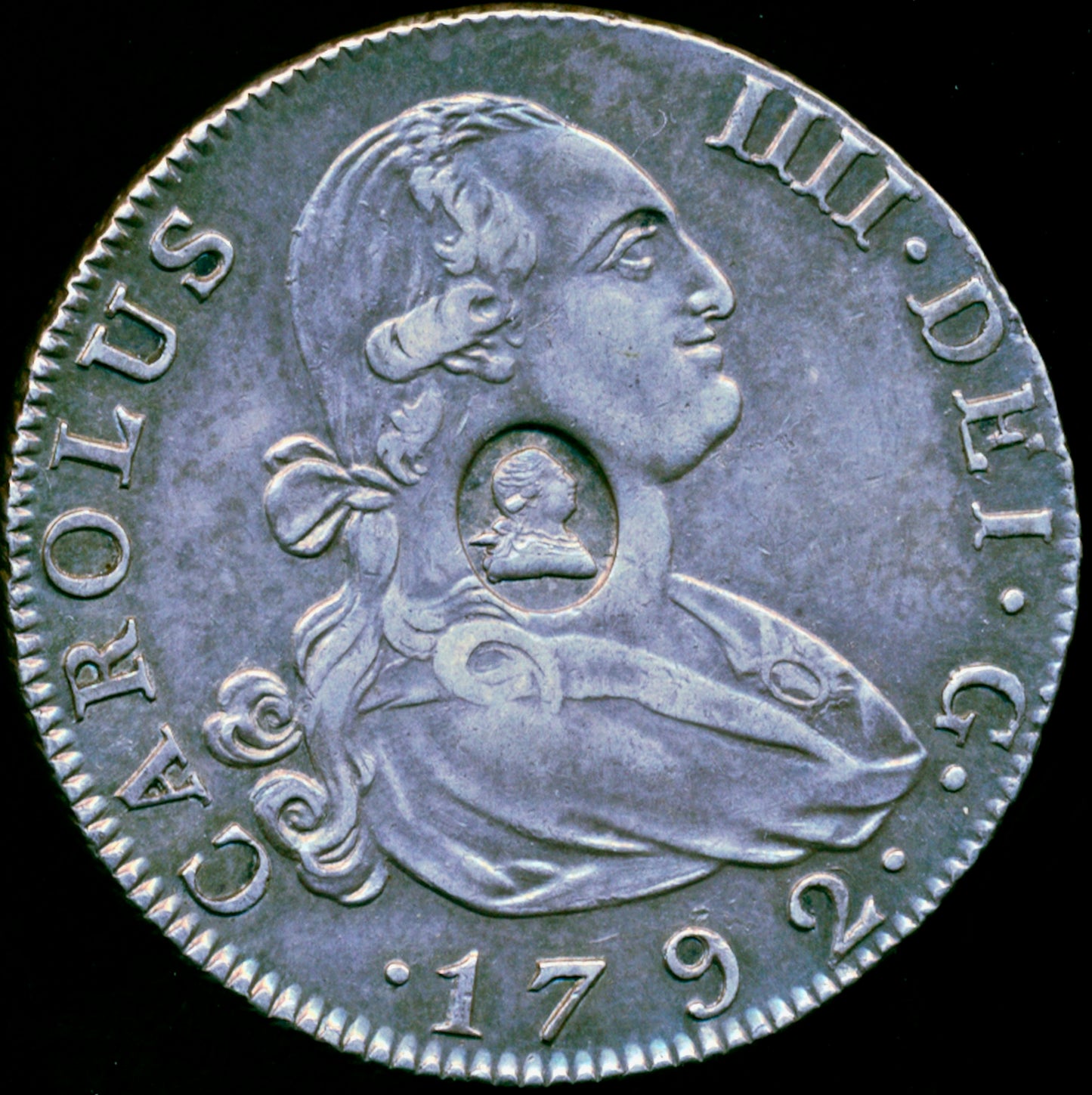 1792 Half Dollar S3767 Oval Countermark Madrid mint ESC 1875 GVF