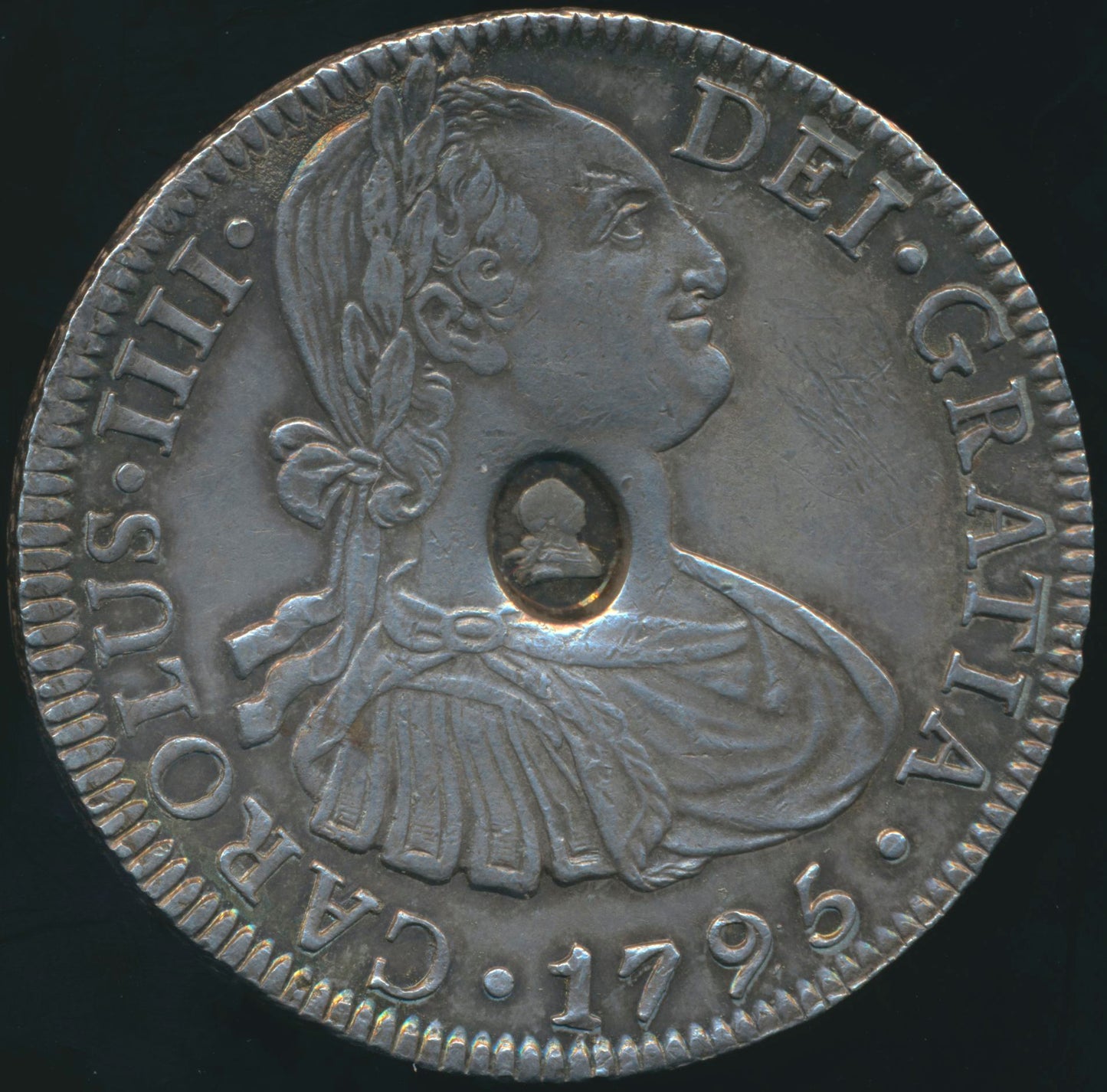 1795 Countermark dollar S3765A ESC 1852 Mexico City mint GVF