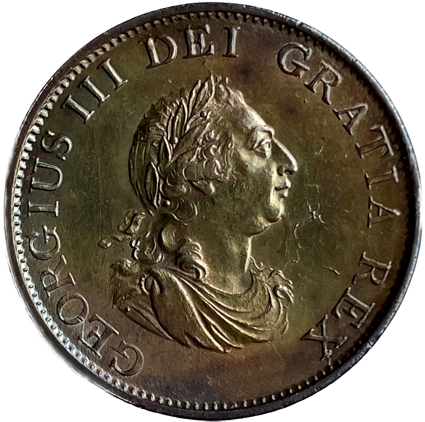 1799 Halfpenny S3774 BMC 1251 Plain hull NEF