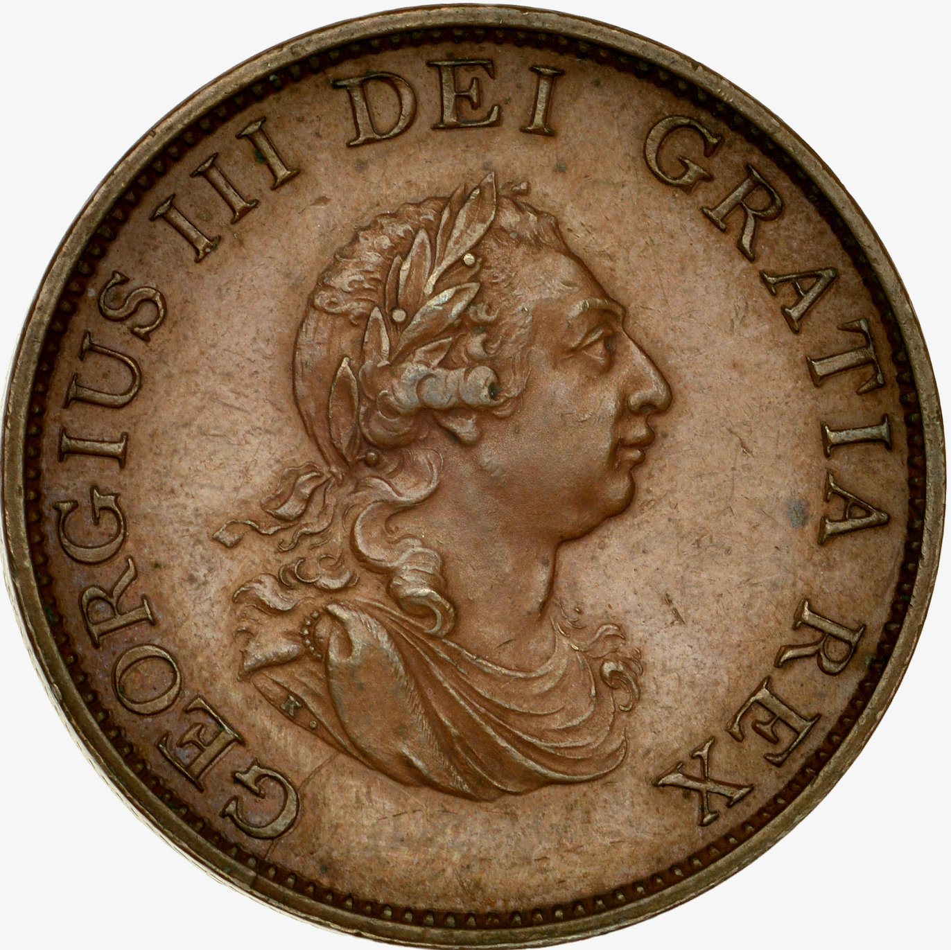 1799 pattern halfpenny in bronzed copper (late Soho) BMC 1246 [KH24] Scarce