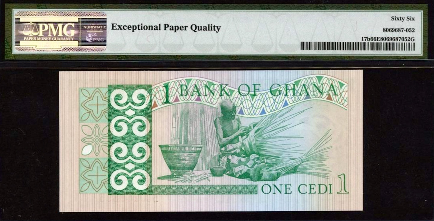 GHANA P.17b 1982 1 Cedi GEM 66 UNC