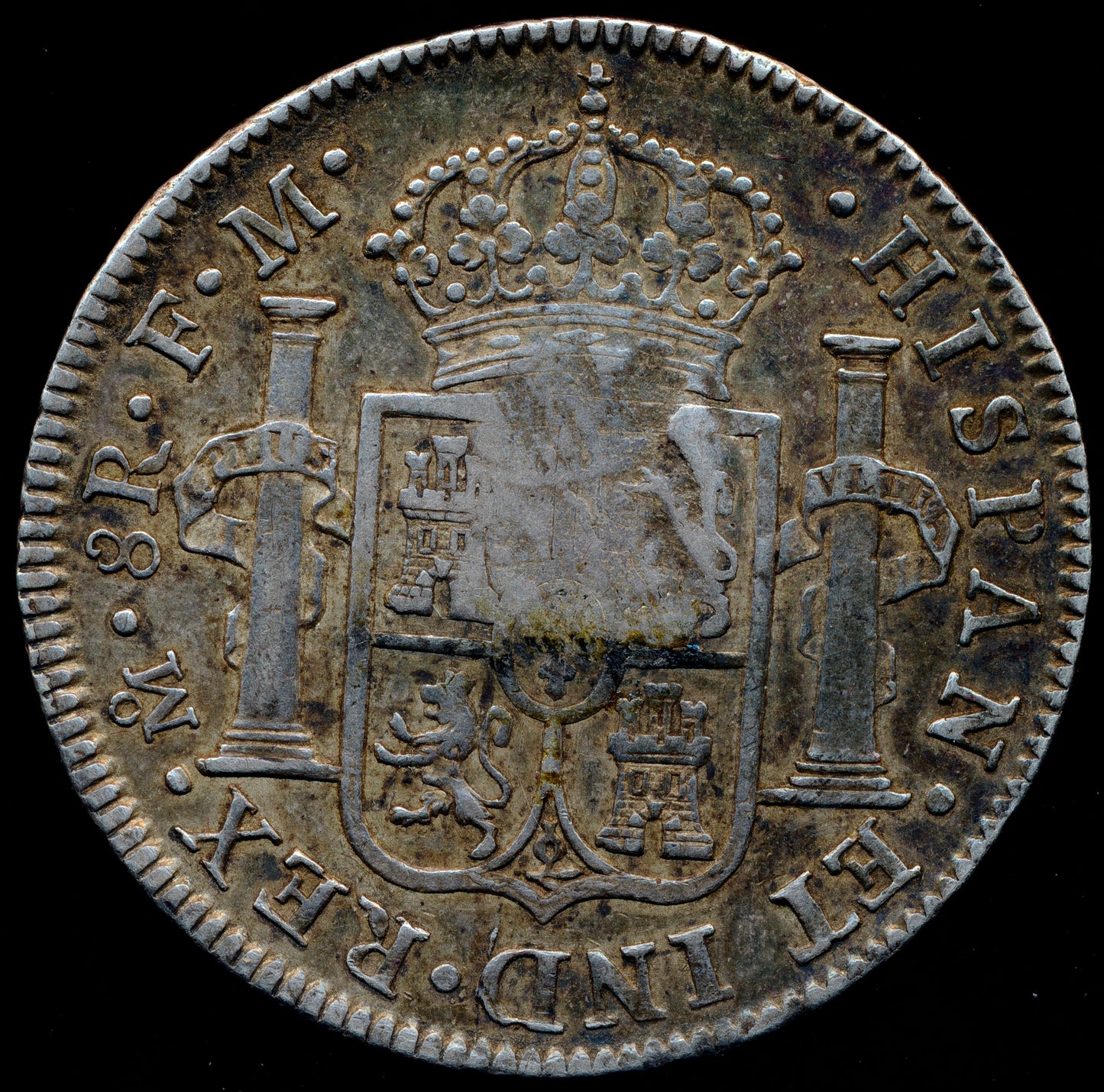 1800 Dollar S3766 ESC 1868 Octagonal countermark Mexico City mint GVF+
