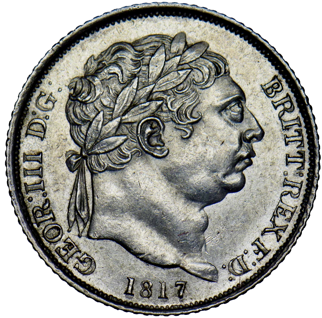 1817 Sixpence Second bust S3791 ESC 2195 UNC