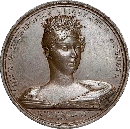 1817 Death of Princess Charlotte 50mm Bronze medal E1097 BHM 940 EF