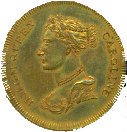 1820 The trial of Queen Caroline 25mm brass medal Very rare BHM 1029 EF