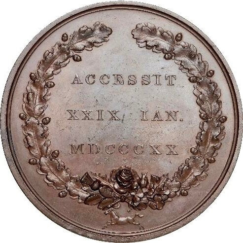 1820 Accession of George IV 70mm bronze medal E1123a var BHM 1010var EF
