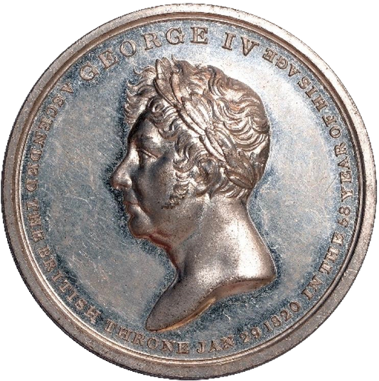 1821 Coronation white metal medal BHM 1077 AUNC