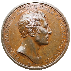 1821 Duke of Wellington 51mm bronze medal BHM 1167 E1154 EF