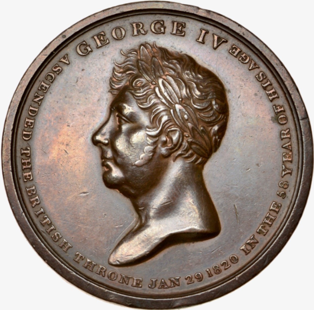 1821 Coronation bronze medal BHM 1077