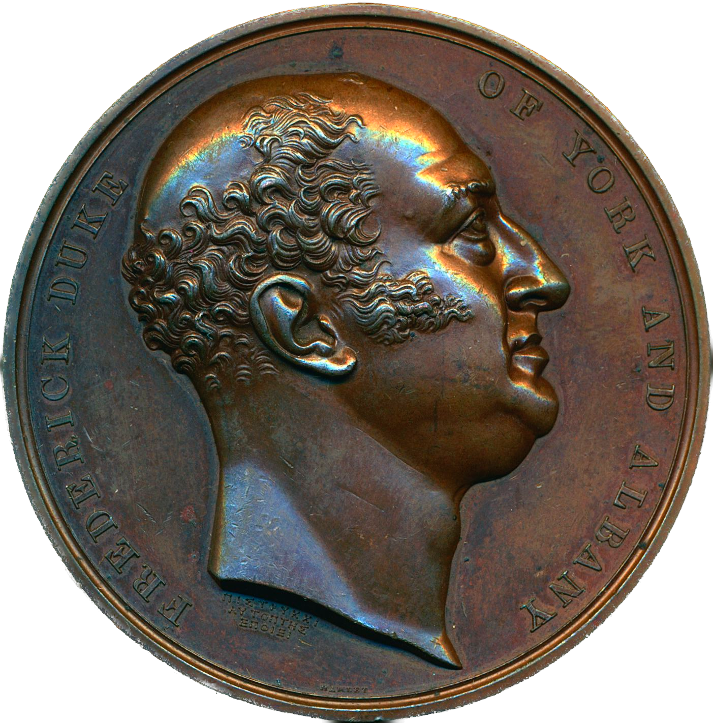 1827 Death of Duke of York 60mm copper medal NY B Pistrucci BHM 1283 E1189