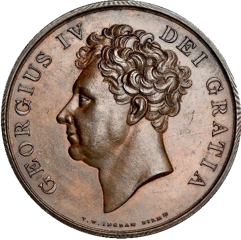 1830 Obsequies for George IV 44.5mm bronze medal BHM 1412 GEF