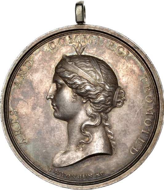 1833 Royal Society of Arts Isis Medal, a silver award by T. Wyon E644