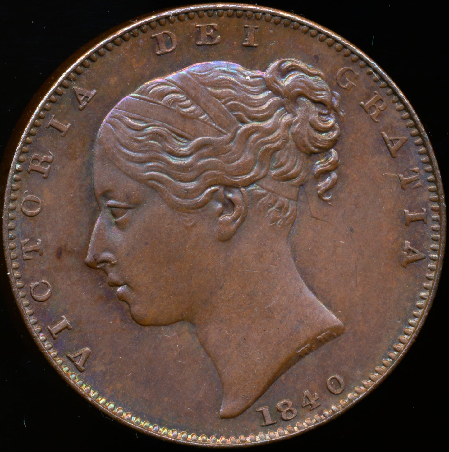 1840 Farthing S3950 BMC 1559 Colon after DEF Wide date  EF