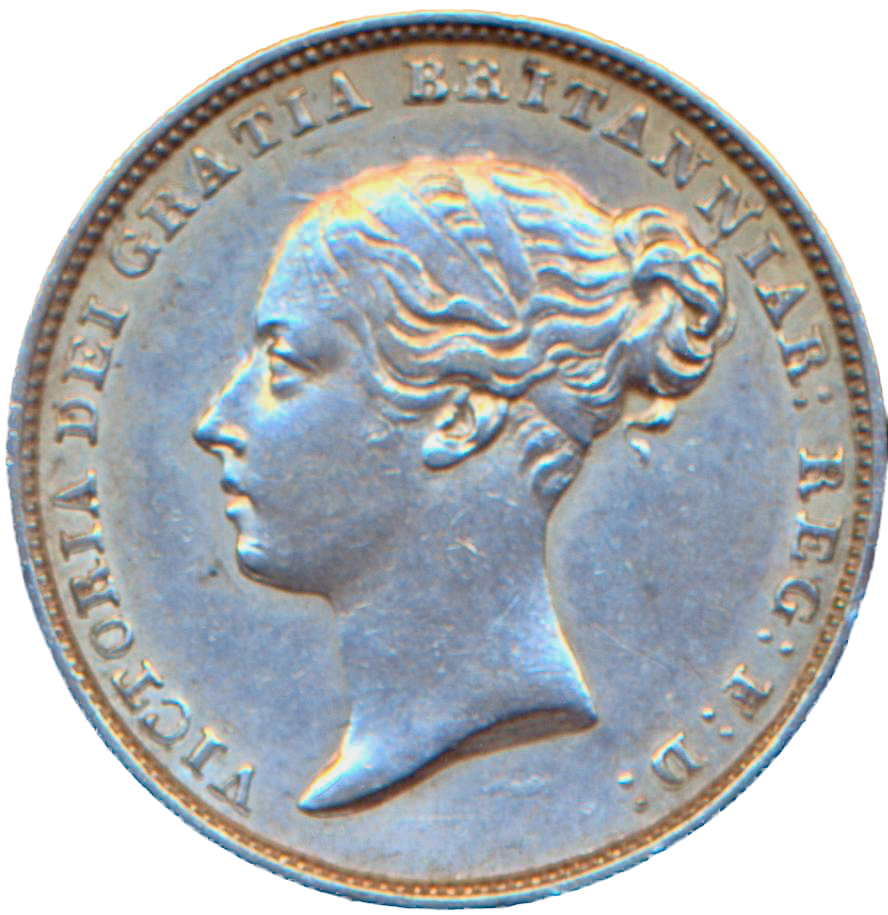 1845 Sixpence First young head S3908 ESC 3179 Rare EF