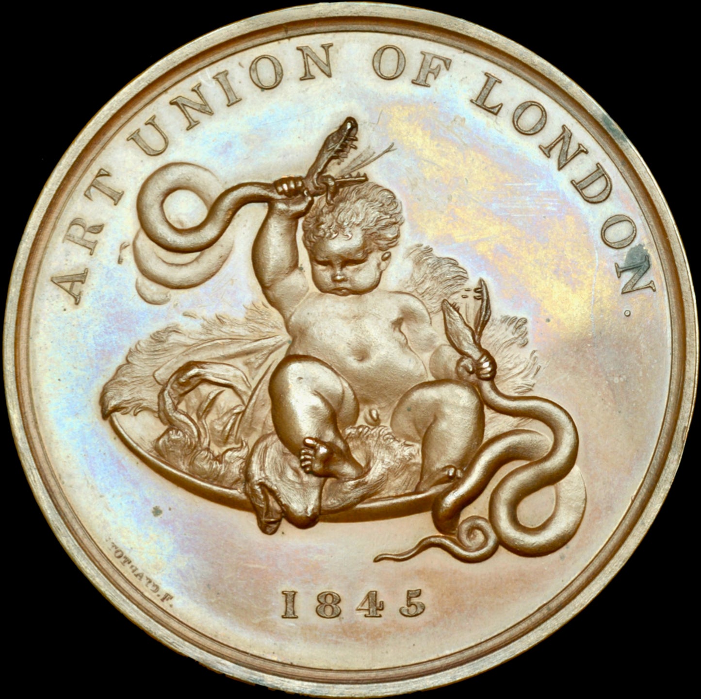 1845 Joshua Reynolds Art Union of London 55mm copper medal BHM 2207 E1399
