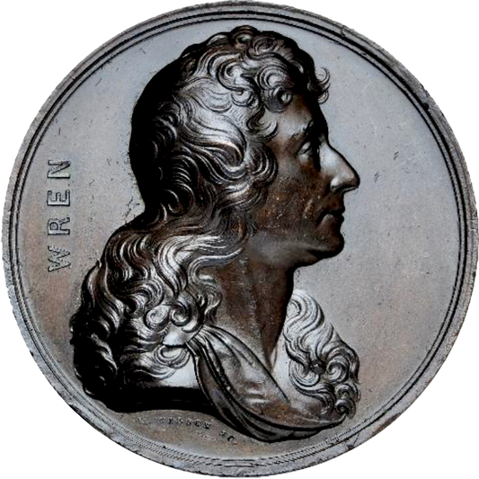 1846 Sir Christopher Wren Art Union of London 58mm copper medal BHM 2232 E1411