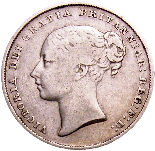 1850 Shilling Second young head S3904 ESC 2996 Extremely rare (R3) F/GF