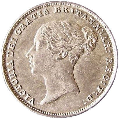 1850 5 over 3 Sixpence First young head S3908 ESC 3186 Very rare (R2) AUNC CGS AU 75