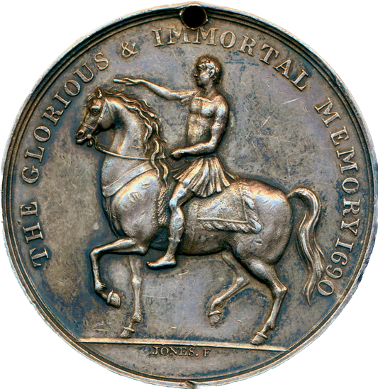 1850 (c) Orange Association 43mm silver medal by John Jones of Dublin NEF
