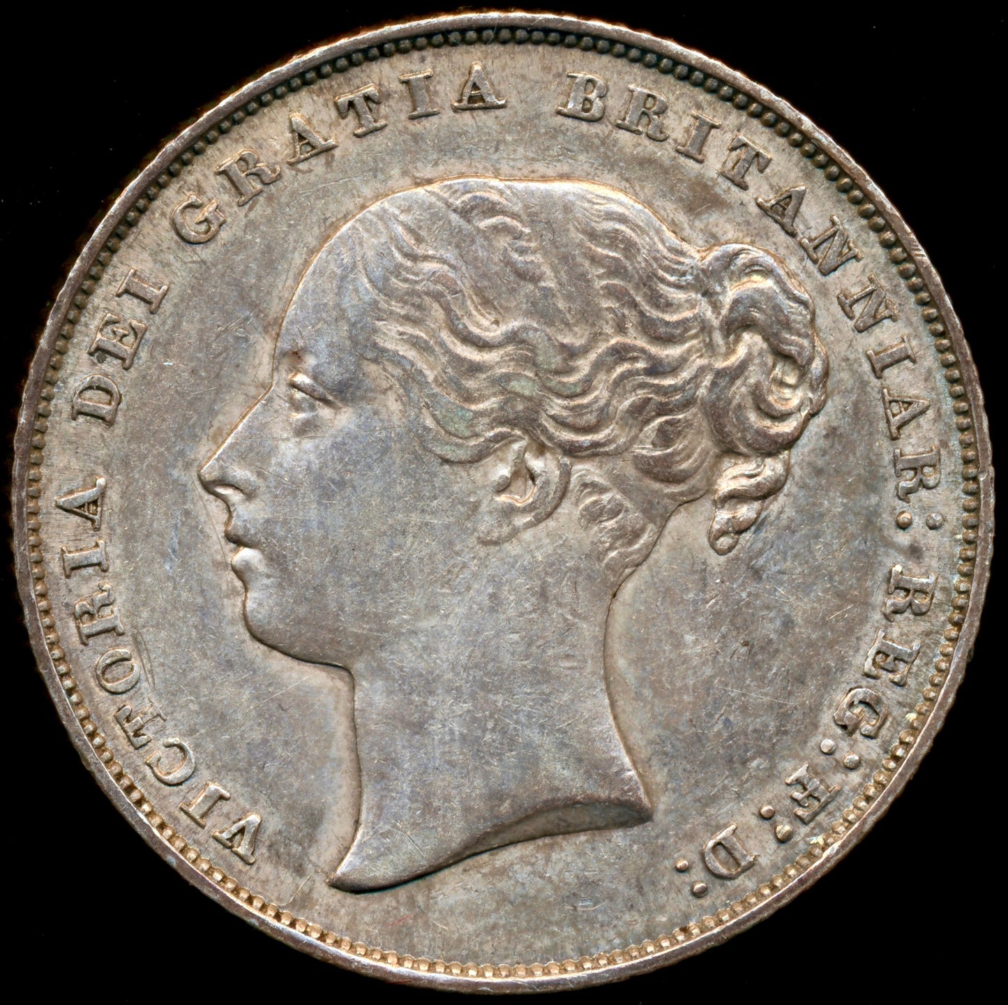 1852 Shilling Second young head S3904 ESC 3001 Scarce EF