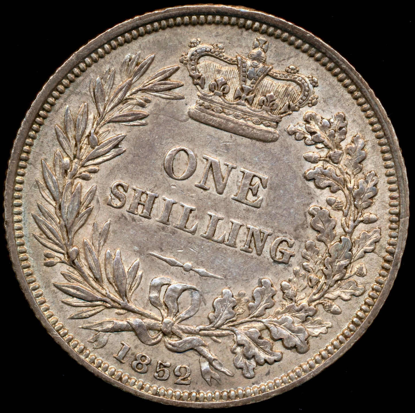 1852 Shilling Second young head S3904 ESC 3001 Scarce EF