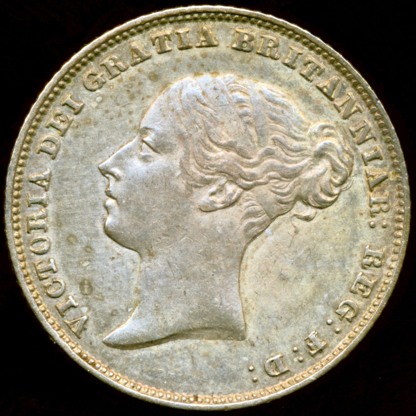 1852 Sixpence First young head S3908 ESC 3188 Rare NEF