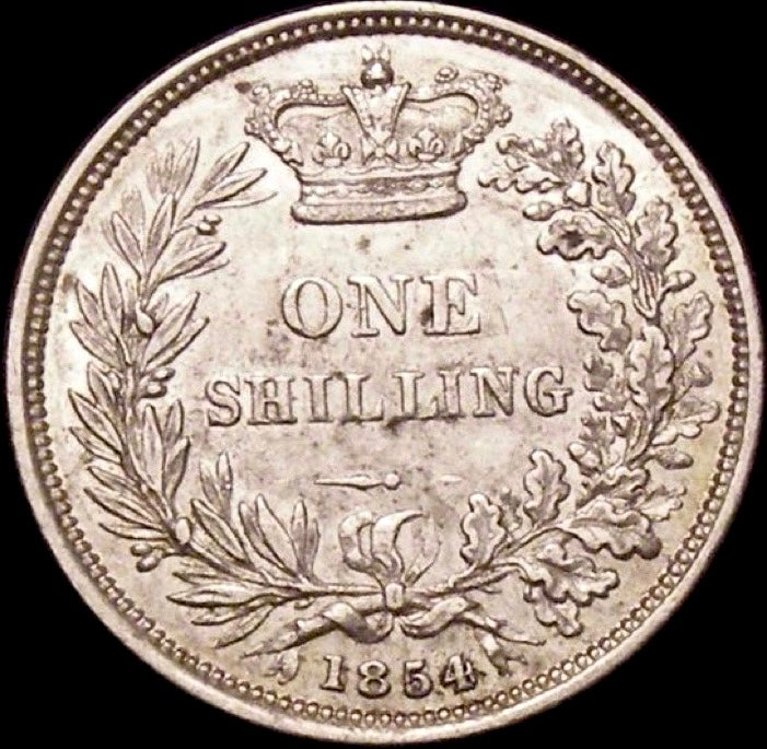 1854 Shilling Second young head S3904 ESC 3004 Very rare (R2) VF