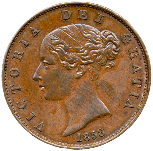 1858/6 Halfpenny S3949 BMC 1547 AUNC