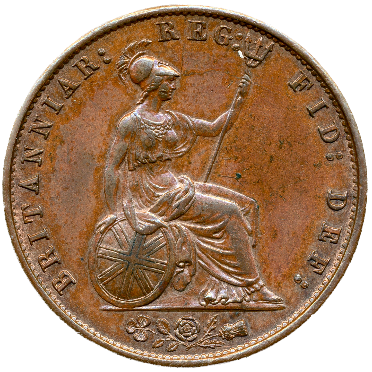 1858/6 Halfpenny S3949 BMC 1547 AUNC