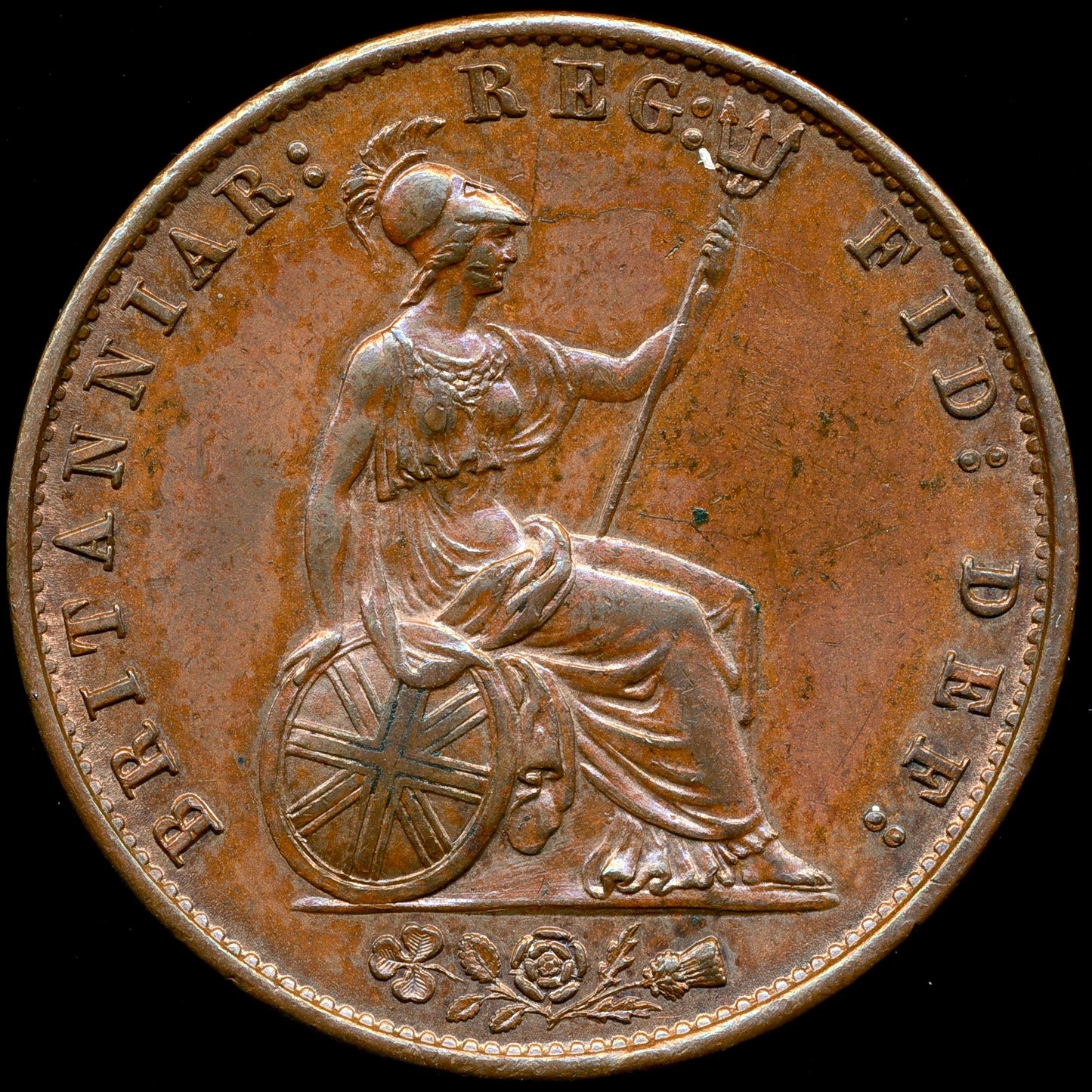 1858/6 Halfpenny S3949 BMC 1547 AUNC