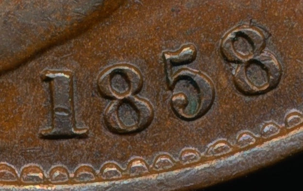 1858/6 Halfpenny S3949 BMC 1547 AUNC