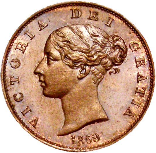 1859/8 Halfpenny S3949 BMC 1550 Rare AUNC