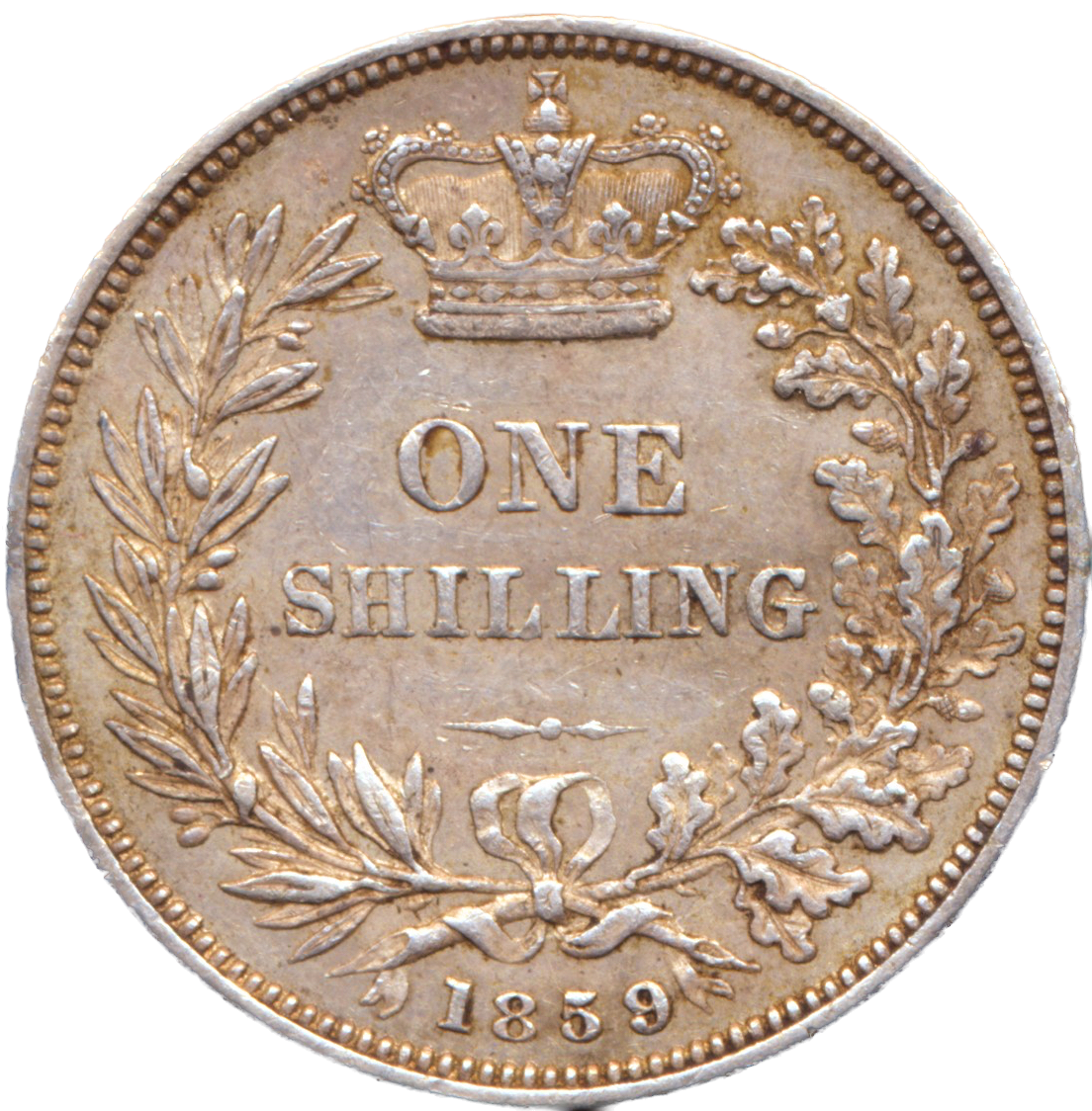 1859 Shilling Second young head S3904 ESC 3015 NEF