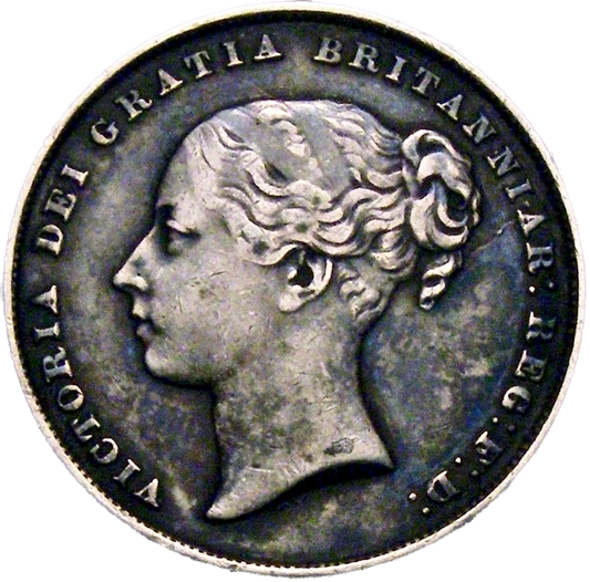 1859/8 Shilling Second young head S3904 ESC 3016 Extremely rare (R3) GF