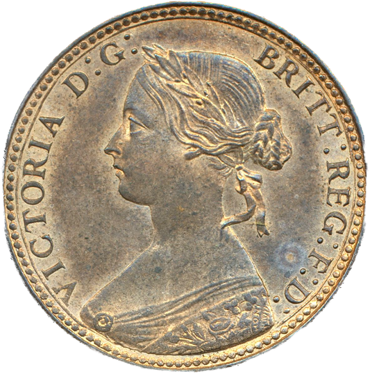 1860 Halfpenny F 258 Obv 1 Rev A Rare (R8) UNC