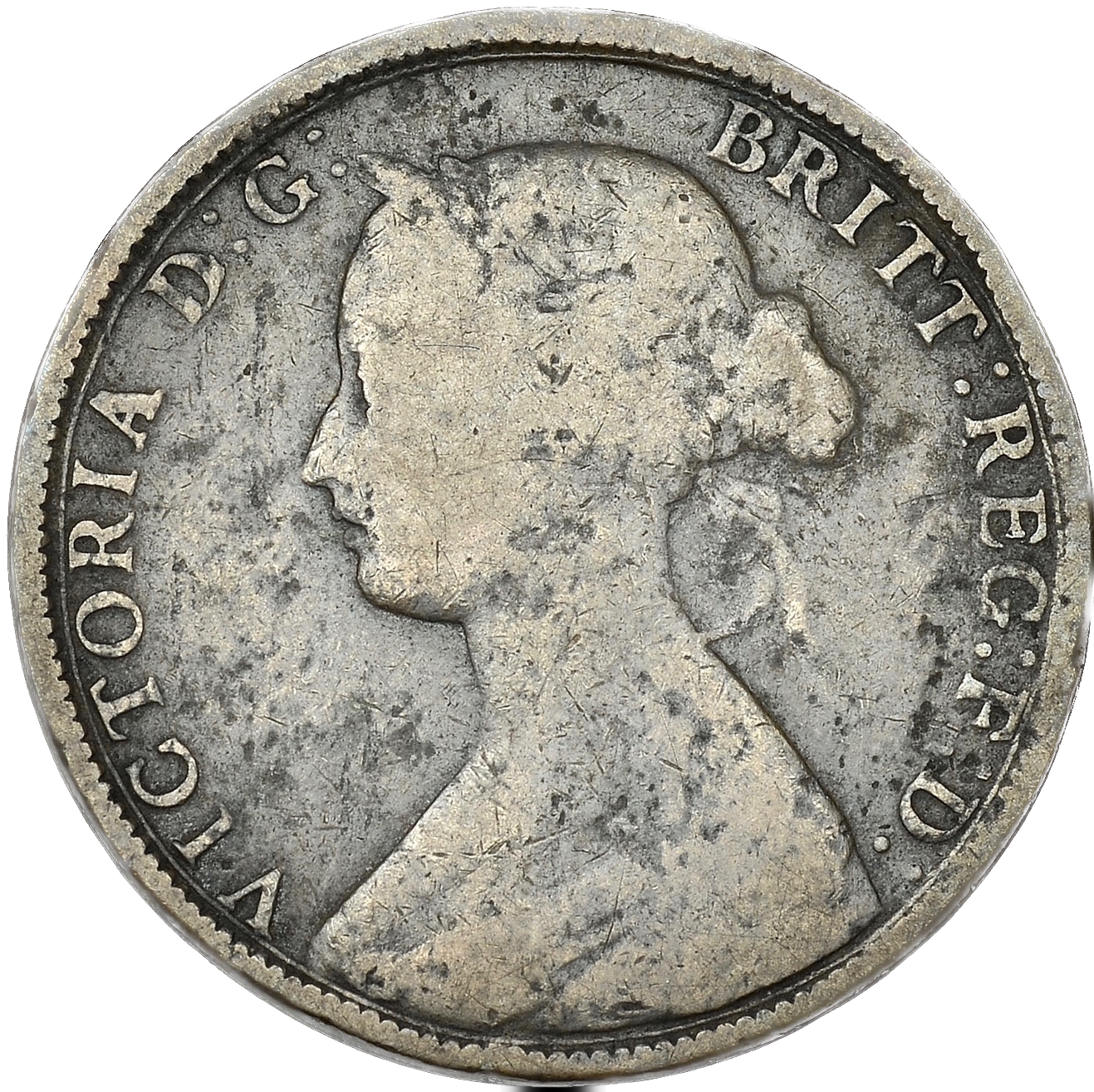 1861 Halfpenny HALP  F Rare (R5)